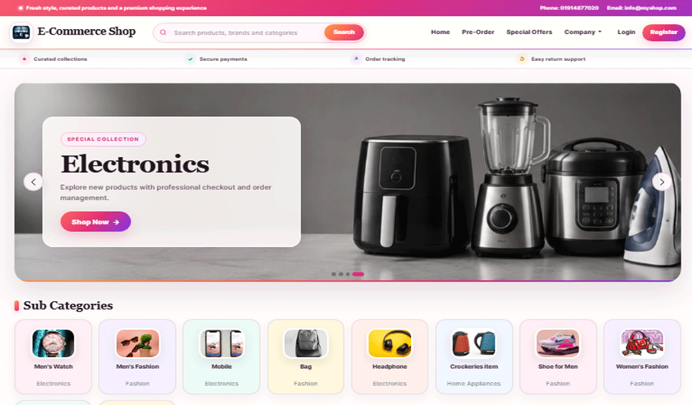 E-Commerce Website and Order Management - Professional