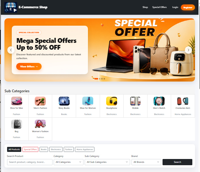 E-Commerce Website and Order Management