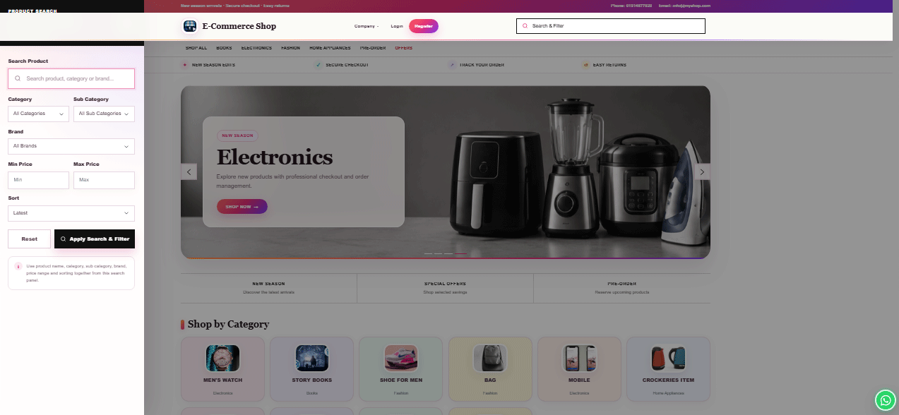 E-Commerce Website and Order Management - Professional Premium screenshot
